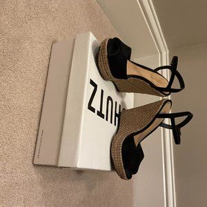 Schutz black open toe espadrille